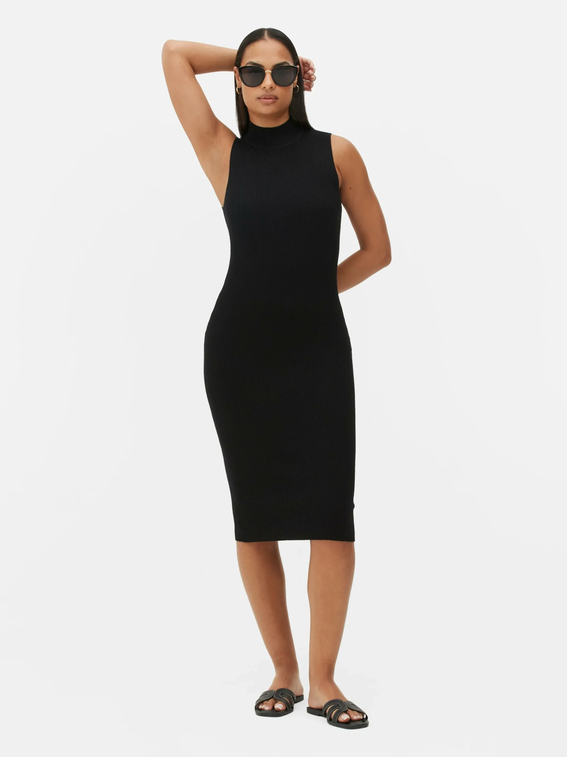 Robe Mi-longue Sans Manches En Maille