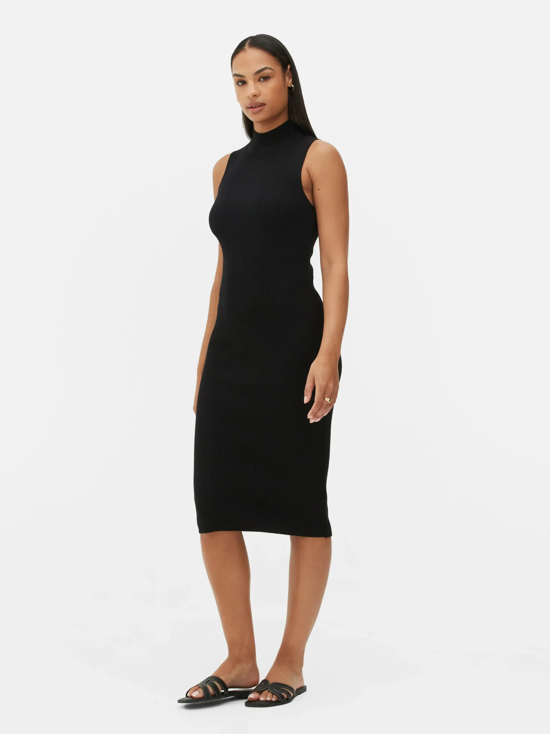 Robe Mi-longue Sans Manches En Maille