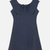 Robe Texturée à Nœud