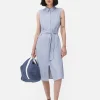 Robe-chemise Mi-longue Sans Manches