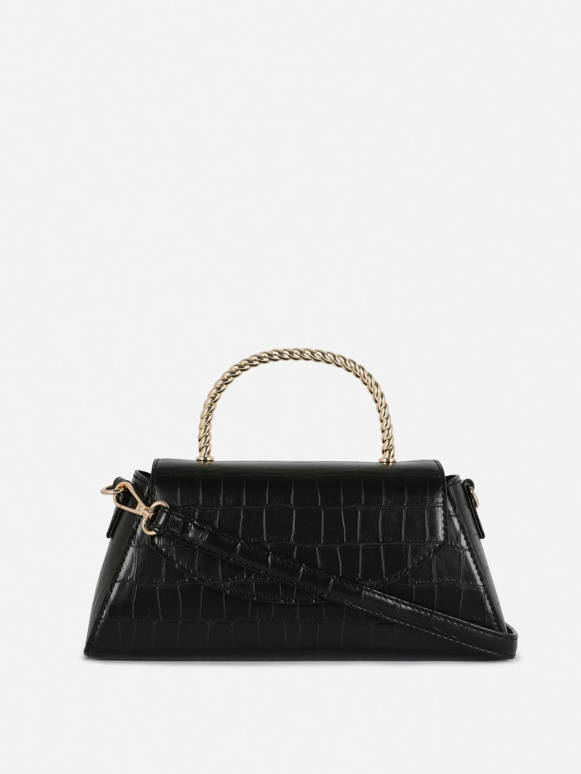Sac à Bandoulière En Imitation Croco Avec Poignée En Métal
