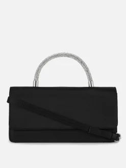 Sac à Bandoulière En Satin Avec Anse à Strass