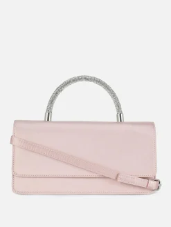 Sac à Bandoulière En Satin Avec Anse à Strass