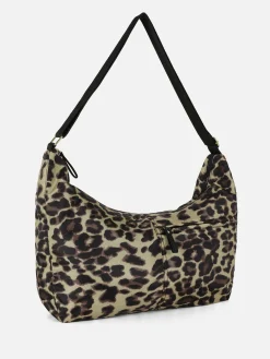 Sac à Bandoulière Oversize à Imprimé Léopard