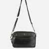 Sac Bandoulière (petit) à Double Zip En Faux Crocodile
