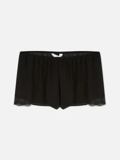 Short De Pyjama Transparent à Finitions En Dentelle