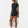 Short De Yoga Taille Haute En Tissu Ultra-doux