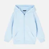Sweat Zippé Texturé à Capuche