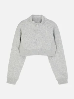 Sweat-shirt Court à Col Cheminée