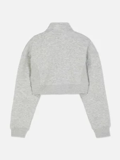 Sweat-shirt Court à Col Cheminée