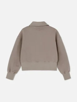 Sweat-shirt Délavé à L'acide à Col Cheminée
