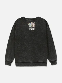 Sweat-shirt Délavé à L'acide Disney Lilo & Stitch