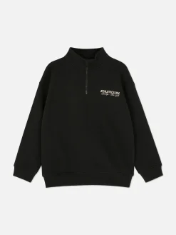 Sweat-shirt Graphique à Col Cheminée