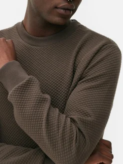 Sweat-shirt Matelassé à Motif Losanges