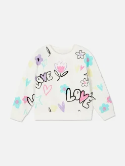 Sweat-shirt Ras Du Cou Graphique