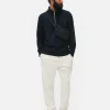 Sweat-shirt Texturé à Col Zippé Et Motif Géométrique