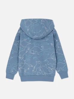 Sweat-shirt Zippé à Capuche Graphique à Coordonner
