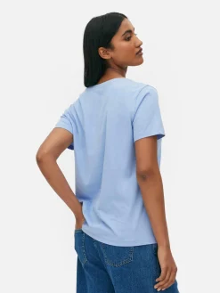 T-shirt à Col En V Et Manches Courtes
