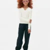 T-shirt Côtelé à Encolure Crantée