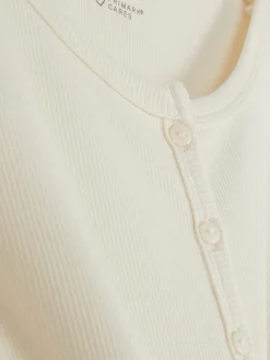 T-shirt Côtelé Boutonné