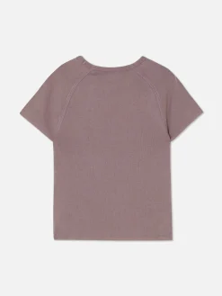 T-shirt Effet Délavé à Imprimé Papillons
