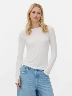 T-shirt Stretch à Manches Longues Rita Ora