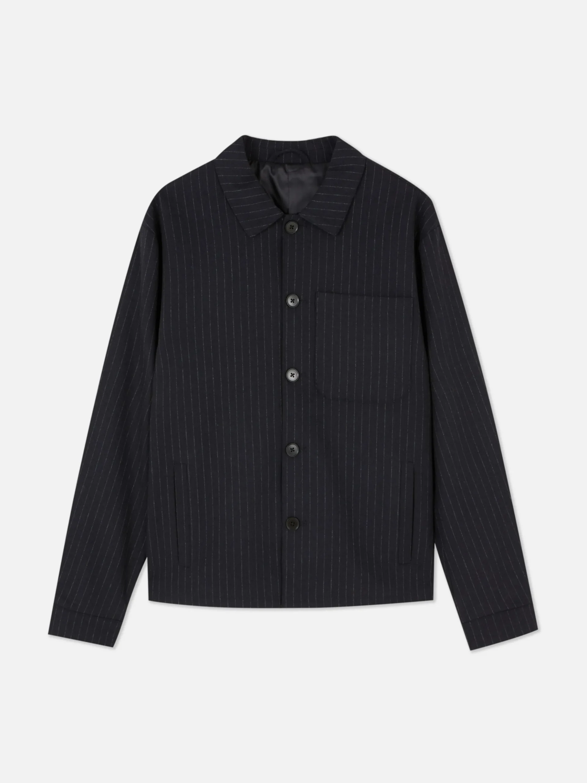 Veste Boutonnée à Rayures Fines Kem
