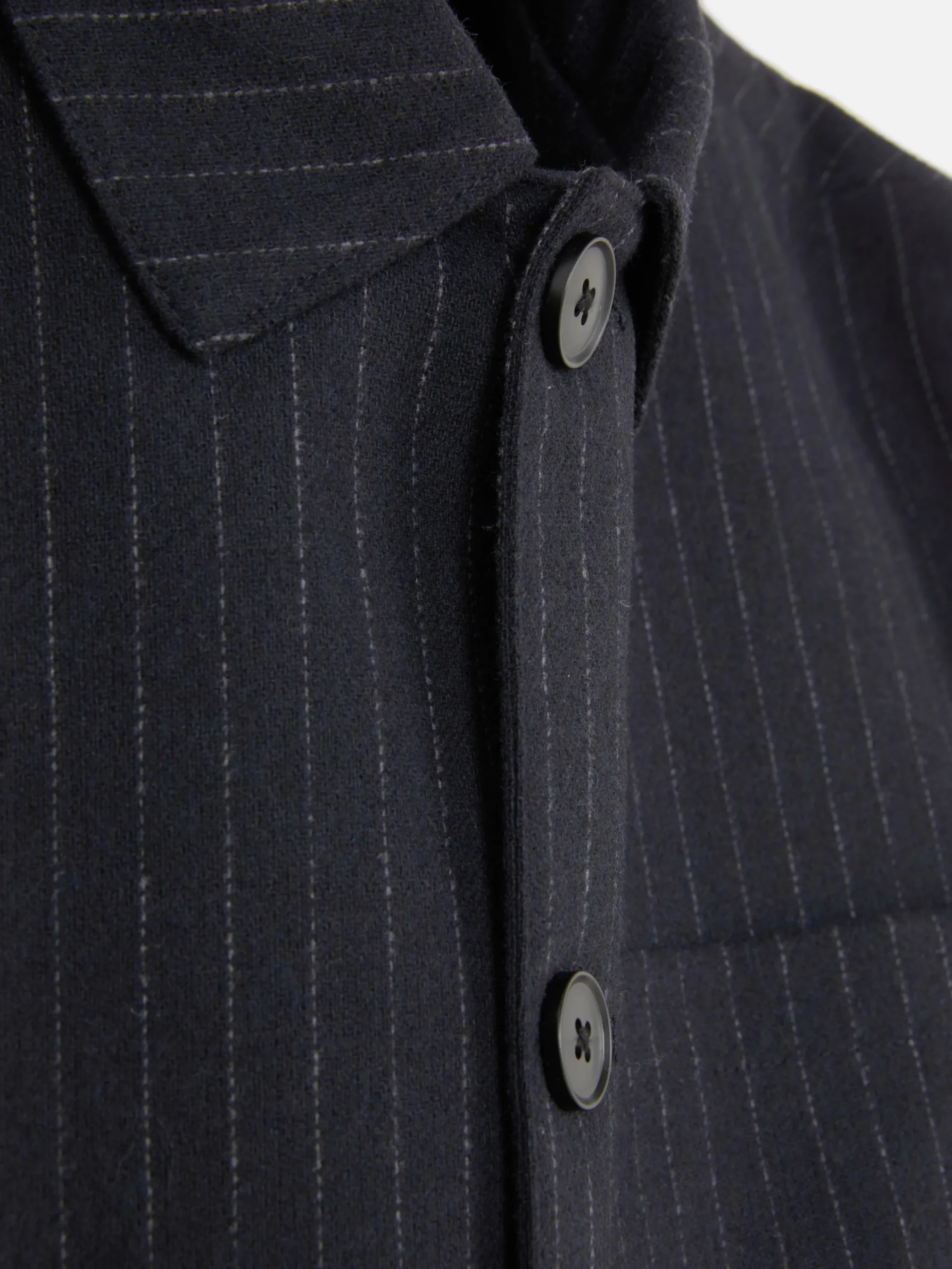 Veste Boutonnée à Rayures Fines Kem