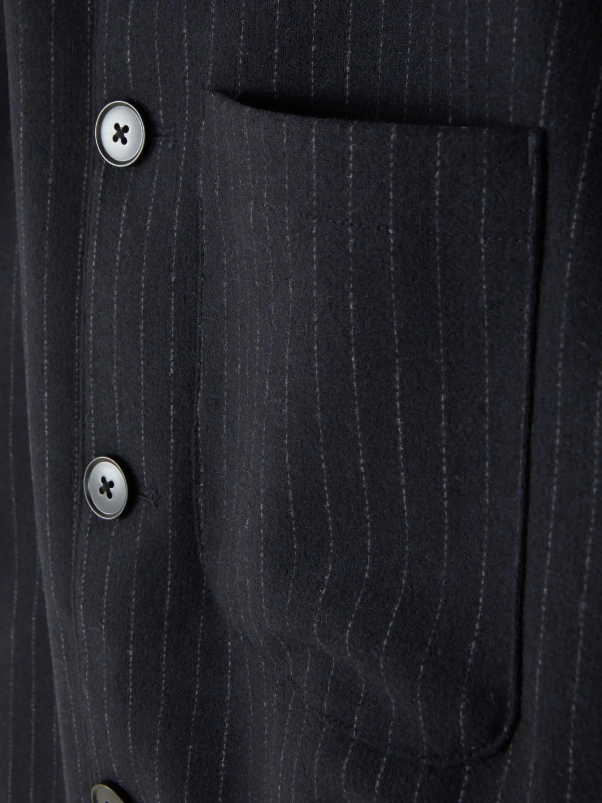 Veste Boutonnée à Rayures Fines Kem