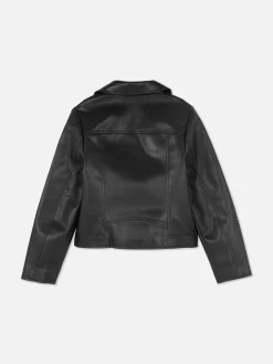 Veste De Motard En Simili Cuir